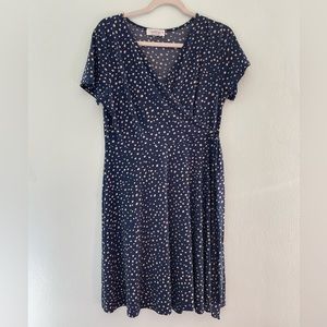 Kaileigh Mini Blue Polka Dot Wrap Dress
